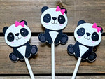 Panda Bear Cupcake Toppers, Girl Panda Cupcake Toppers (122718249P)