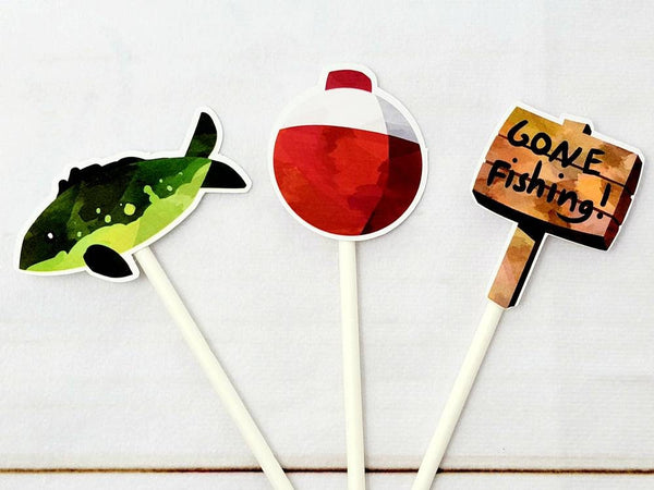 Gone Fishing Cupcake Toppers, Fish Party Cups, The BIG One