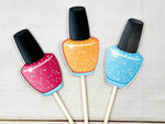 Nail Polish Cupcake Toppers, Spa Party Cupcake Toppers, Spa Birthday Cupcake Toppers - Item 726161140P