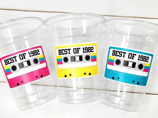 40th PARTY CUPS - Best of 1982 40th Birthday Party 40th Birthday Favors 40th Party Cups 40th Party Decorations 1982 Birthday Party Cups 80s