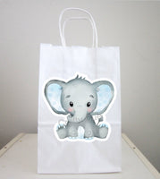 Elephant Goody Bags, Elephant Favor Bags, Elephant Gift Bags - Pink and Grey, Chevron Elephant, Girl Elephant