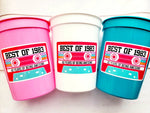 40th PARTY CUPS - Best of 1983 40th Birthday Party 40th Birthday Favors 40th Party Cups 40th Party Decorations 1983 Birthday 80's Party Cups