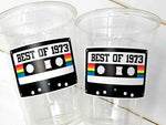 50th PARTY CUPS 50th Birthday Decoration 50th Party Favors 50th Party 50th Birthday Cassette Tape Party Best of 1973 Birthday Vintage 1973