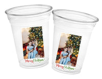 Custom Christmas Cups Custom Plastic Cups Personalized Photo Christmas Cups Custom Holiday Photo Cups Personalized Holiday Christmas Favors