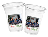 Custom Christmas Cups Custom Plastic Cups Personalized Photo Christmas Cups Custom Holiday Photo Cups Personalized Holiday Christmas Favors