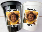 Custom Plastic Party Cups Personalized Party Cups Personalized 40th Birthday Cups Vintage 40th Cups 1983 Custom Face Party Cups Decorations