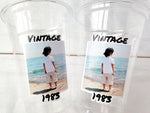 Custom Plastic Party Cups Personalized Party Cups Personalized 40th Birthday Cups Vintage 40th Cups 1983 Custom Face Party Cups Decorations