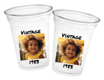 Custom Plastic Cups with Picture 1983 Personalized Cups 40th Birthday Cups Favors Vintage 40th Cups 1983 Custom Face Party Cups Decorations