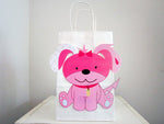 Puppy Party Favor, Goody, Gift Bags - Pink Puppy Dog