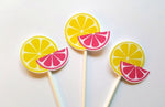 Lemonade Party Cupcake Toppers - Lemon Slices Cupcake Toppers - Lemonade Birthday Party