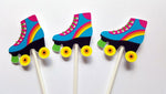 Roller Skate Cupcake Toppers - 80's party, 80's birthday party, Colorful Roller Skate Cupcake Toppers