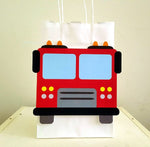 Firetruck Goody Bag, Firetruck Favor Bags, Firetruck Party Bags, Firefighter Birthday Bags