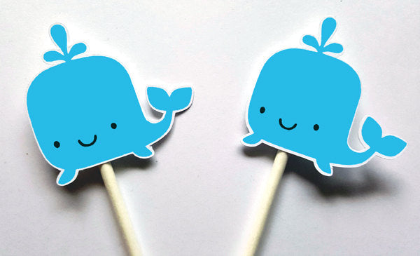 Whale Cupcake Toppers - Fish Cupcake Toppers - Under The Sea Cupcake T –  CRAFTY CUE