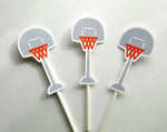 Basketball Cupcake Toppers, Basketball Hoop Cupcake Toppers