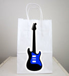 Guitar Goody Bags, Guitar Favor Bags, Guitar Gift Bags, Guitar Goodie Bags, Rock Star Goody Bags - Blue Guitar, Boy Guitar