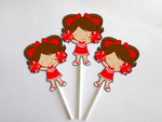 Cheerleader Cupcake Toppers