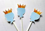 Prince Baby Shower Cupcake Toppers - Royal Prince Cupcake Toppers