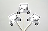 Golf Cupcake Toppers, Golfing Cupcake Toppers, Golf Cart Cupcake Toppers