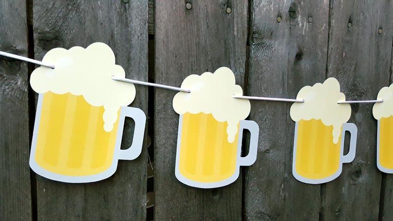 Beer Mug Banner, Beer Mug Garland, Bachelor Party Banner, Sports Party Banner, 21st Birthday Banner Father's Day Banner 50th Birthday Cheers - Image 2