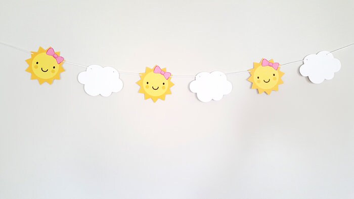 Sun Banner, Sun Garland, Little Sunshine, Sun and Clouds, Sunshine Banner, Sunshine Garland, Weather Banner, Sunshine Baby Shower Banner - Image 3
