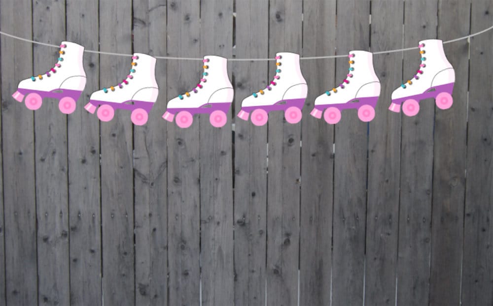 Roller Skate Garland, Roller Skate Banner, Roller Skate Party Banner, Roller Skate Decorations, Roller Skate Party Sign