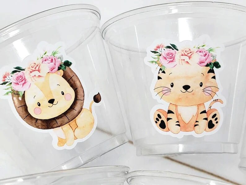 GIRL SAFARI PARTY Cups Safari Birthday Cups Safari Birthday Safari Party Safari Decorations Safari Baby Shower Safari Favors Girl Animals - Image 3