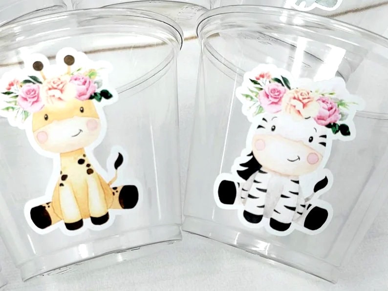 GIRL SAFARI PARTY Cups Safari Birthday Cups Safari Birthday Safari Party Safari Decorations Safari Baby Shower Safari Favors Girl Animals - Image 5