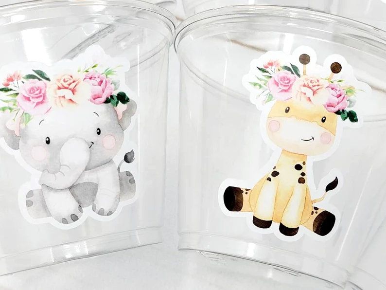 GIRL SAFARI PARTY Cups Safari Birthday Cups Safari Birthday Safari Party Safari Decorations Safari Baby Shower Safari Favors Girl Animals - Image 4