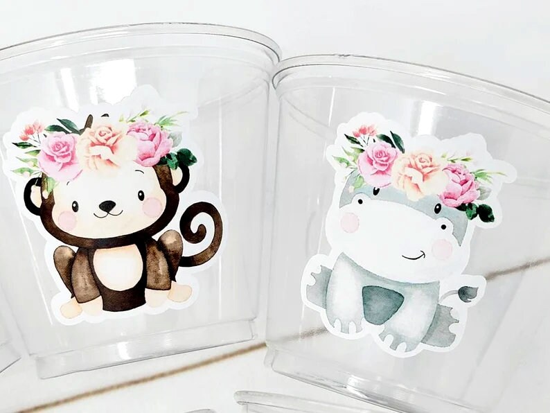 GIRL SAFARI PARTY Cups Safari Birthday Cups Safari Birthday Safari Party Safari Decorations Safari Baby Shower Safari Favors Girl Animals - Image 2