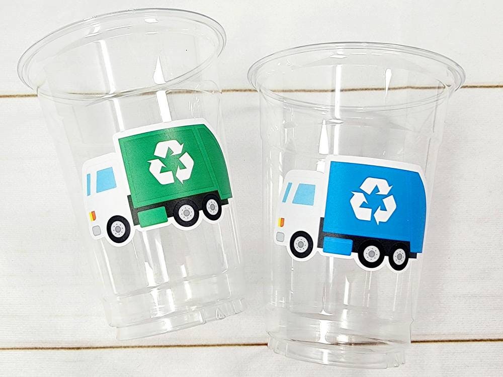 GARBAGE TRUCK PARTY Cups - Garbage Truck Treat Cups Garbage Truck Party Favors Garbage Truck Birthday Favors Trash Garbage Birthday Recycle - Image 5