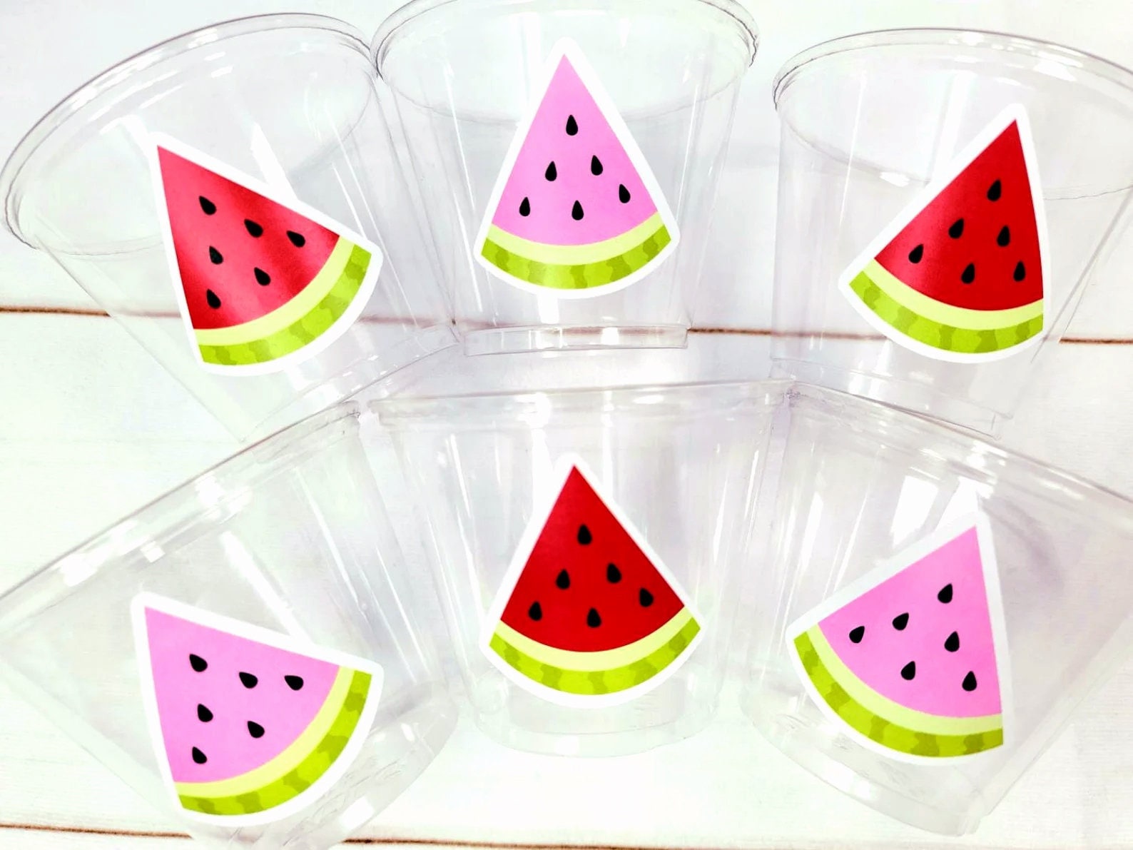 WATERMELON PARTY CUPS - Watermelon Party Favors Watermelon Treat Cups Watermelon Birthday One in a Melon First Birthday 1st Birthday - Image 4