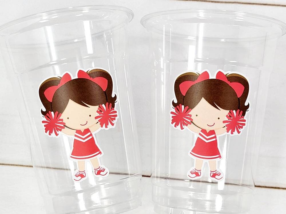 CHEERLEADER PARTY CUPS - Cheer Party Cups Cheerleader Party Cups Cheer Birthday Party Cheer Party Favors Cheer Baby Shower Cups Cheer Squad - Image 2