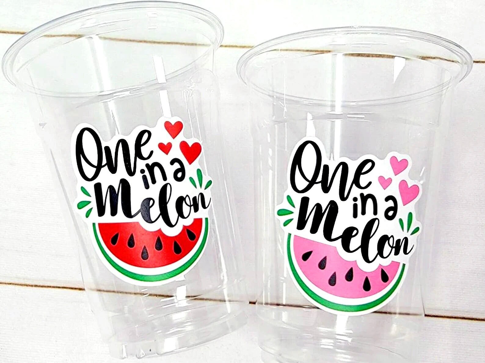 WATERMELON PARTY CUPS - Watermelon Party Favors Watermelon Treat Cups Watermelon Birthday One in a Melon First Birthday 1st Birthday - Image 3