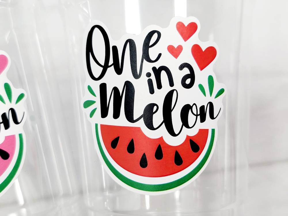 WATERMELON PARTY CUPS - Watermelon Party Favors Watermelon Treat Cups Watermelon Birthday One in a Melon First Birthday 1st Birthday - Image 2
