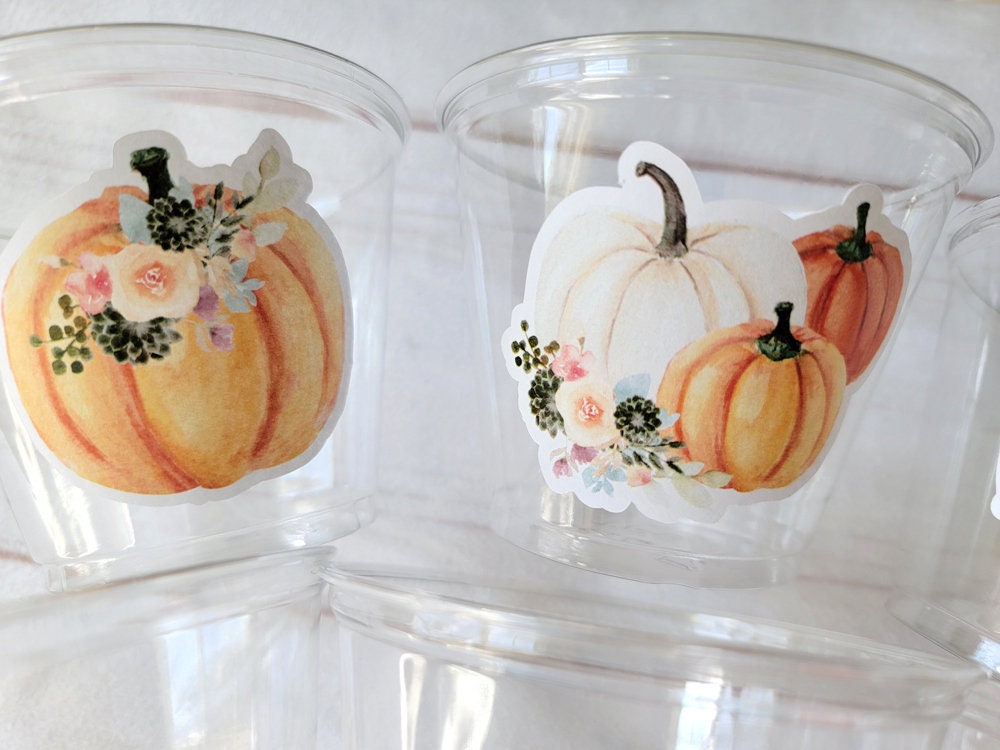 FALL PUMPKIN PARTY - Disposable Fall Pumpkin Party Little Pumpkin Fall Baby Shower Pink Pumpkin Fall Baby shower White Pumpkin Party Cups - Image 4
