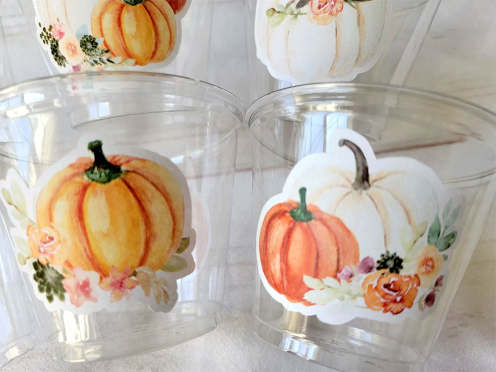 FALL PUMPKIN PARTY - Disposable Fall Pumpkin Party Little Pumpkin Fall Baby Shower Pink Pumpkin Fall Baby shower White Pumpkin Party Cups - Image 6