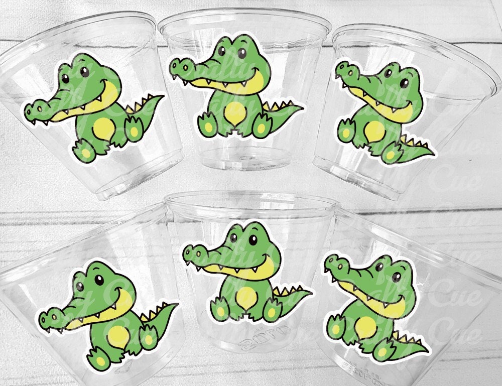 ALLIGATOR PARTY CUPS - Alligator Birthday Cups Alligator Party Favors Alligator Baby Shower Alligator Party Decorations Alligator Supplies - Image 2
