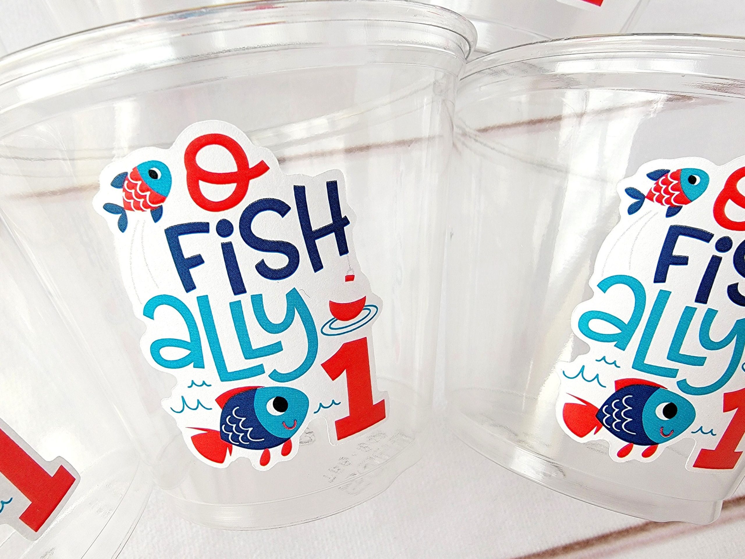 FISHING PARTY CUPS  O-Fish-Ally Fishing Birthday Fishing First Birthday Party Gone Fishing Party The Big One Decorations Fish Bait Cups - Image 2