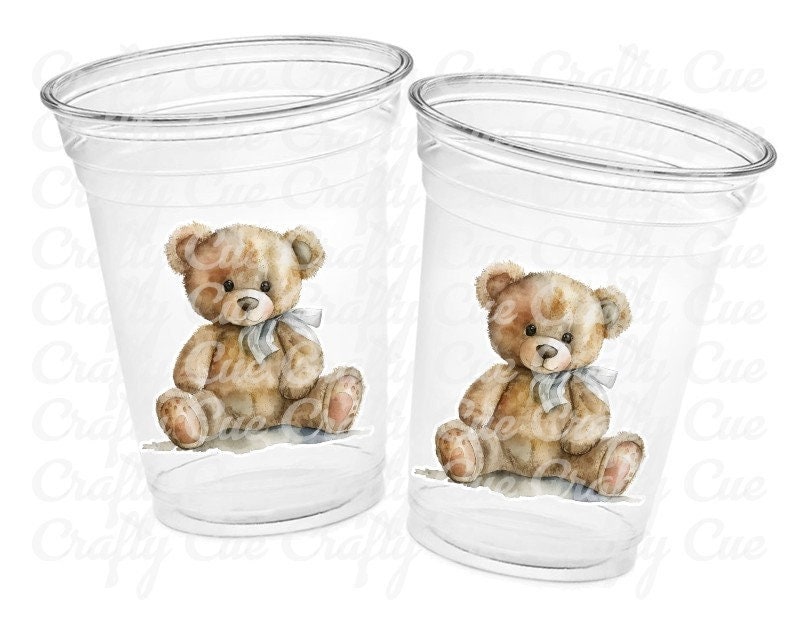 Teddy Bear Party Cups, Teddy Bear Treat Cups, Teddy Bear Birthday, Teddy Bear Party, Teddy Bear Party Favors, Teddy Bear Baby Shower Decor - Image 2