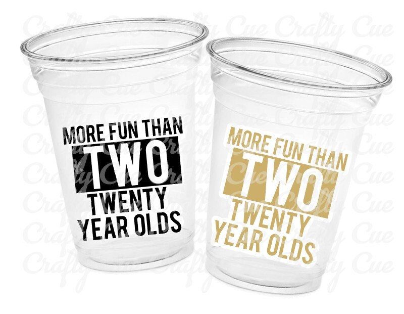 40th Birthday Cups, More Fun Than Two 20 Year Olds, 40th Party Decorations, 40th Birthday Favors, Forty Party Supplies, 40th Birthday Party - Image 3