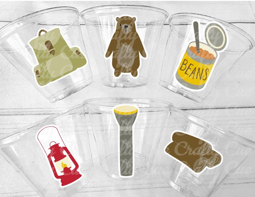 CAMPING PARTY CUPS - Camping Birthday Party Camping Party Decorations, Camping Birthday Supplies Camping Party Supplies Camping Party Favors - Image 2