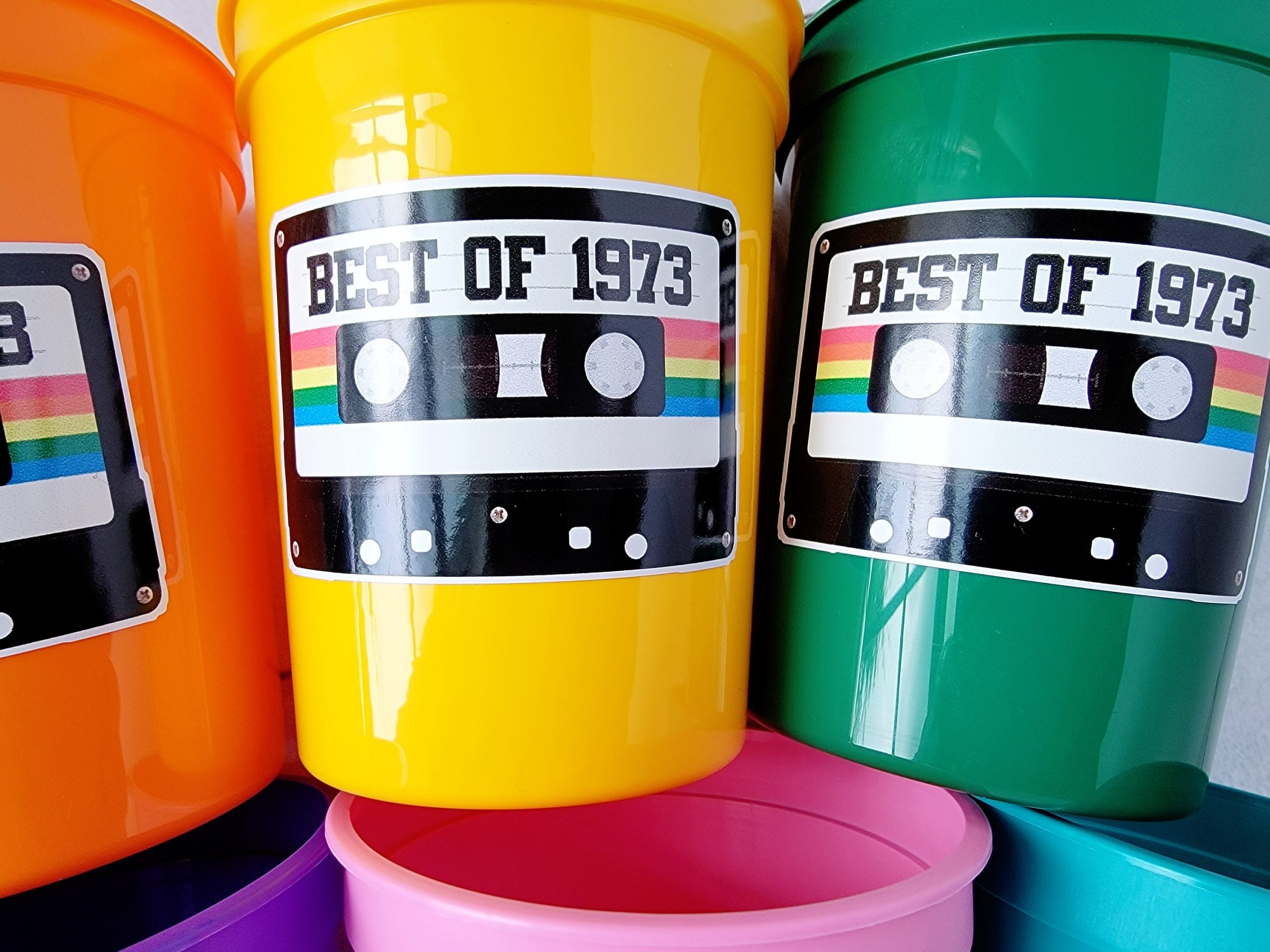 50th PARTY CUPS 50th Birthday Decoration 50th Party Favors 50th Party 50th Birthday Cassette Tape Party Best of 1973 Birthday Vintage 1973 - Image 2