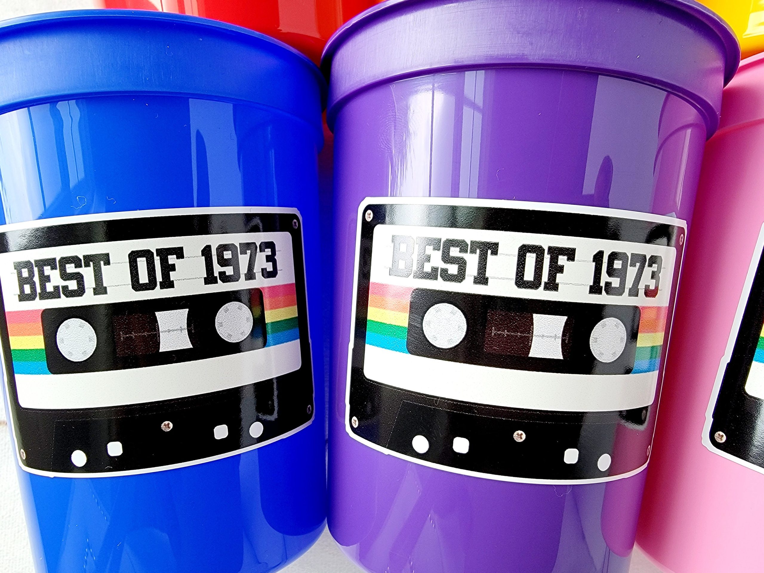50th PARTY CUPS 50th Birthday Decoration 50th Party Favors 50th Party 50th Birthday Cassette Tape Party Best of 1973 Birthday Vintage 1973 - Image 3