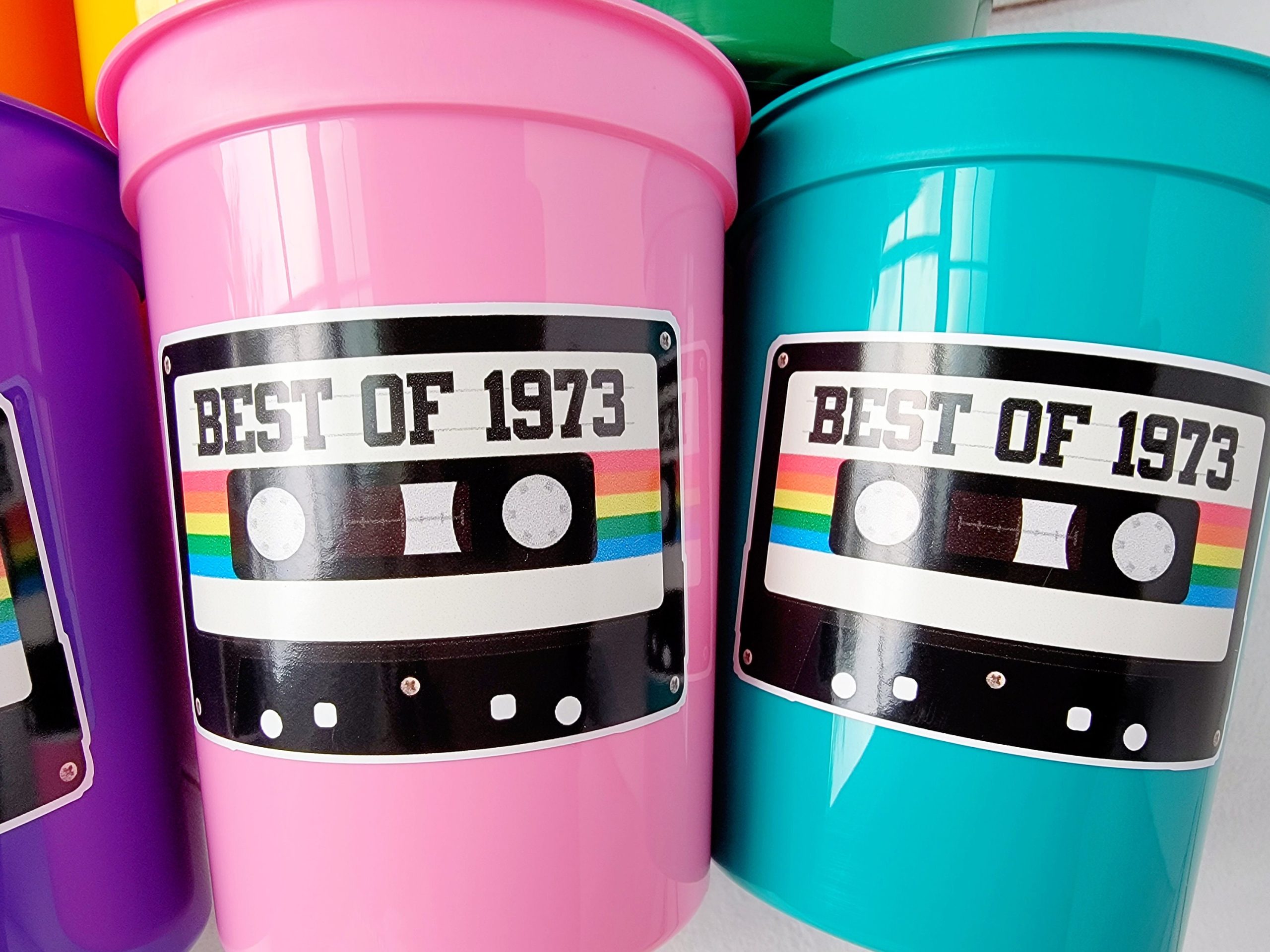 50th PARTY CUPS 50th Birthday Decoration 50th Party Favors 50th Party 50th Birthday Cassette Tape Party Best of 1973 Birthday Vintage 1973 - Image 4