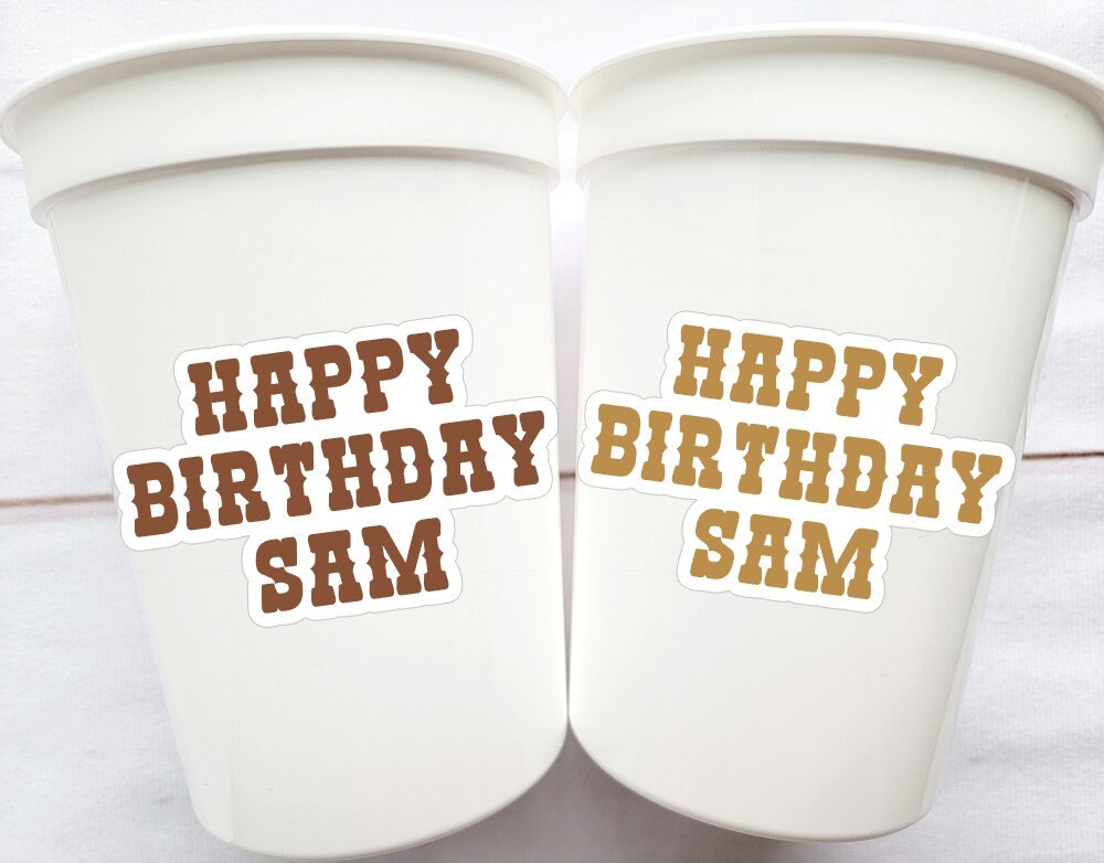 Brown COWBOY HAPPY FACE Cups Cowboy Cups Cowboy Party Favor Cowgirl Bachelorette Party Cowboy Birthday Rodeo Party Cow Print Hat Cups Disco - Image 4