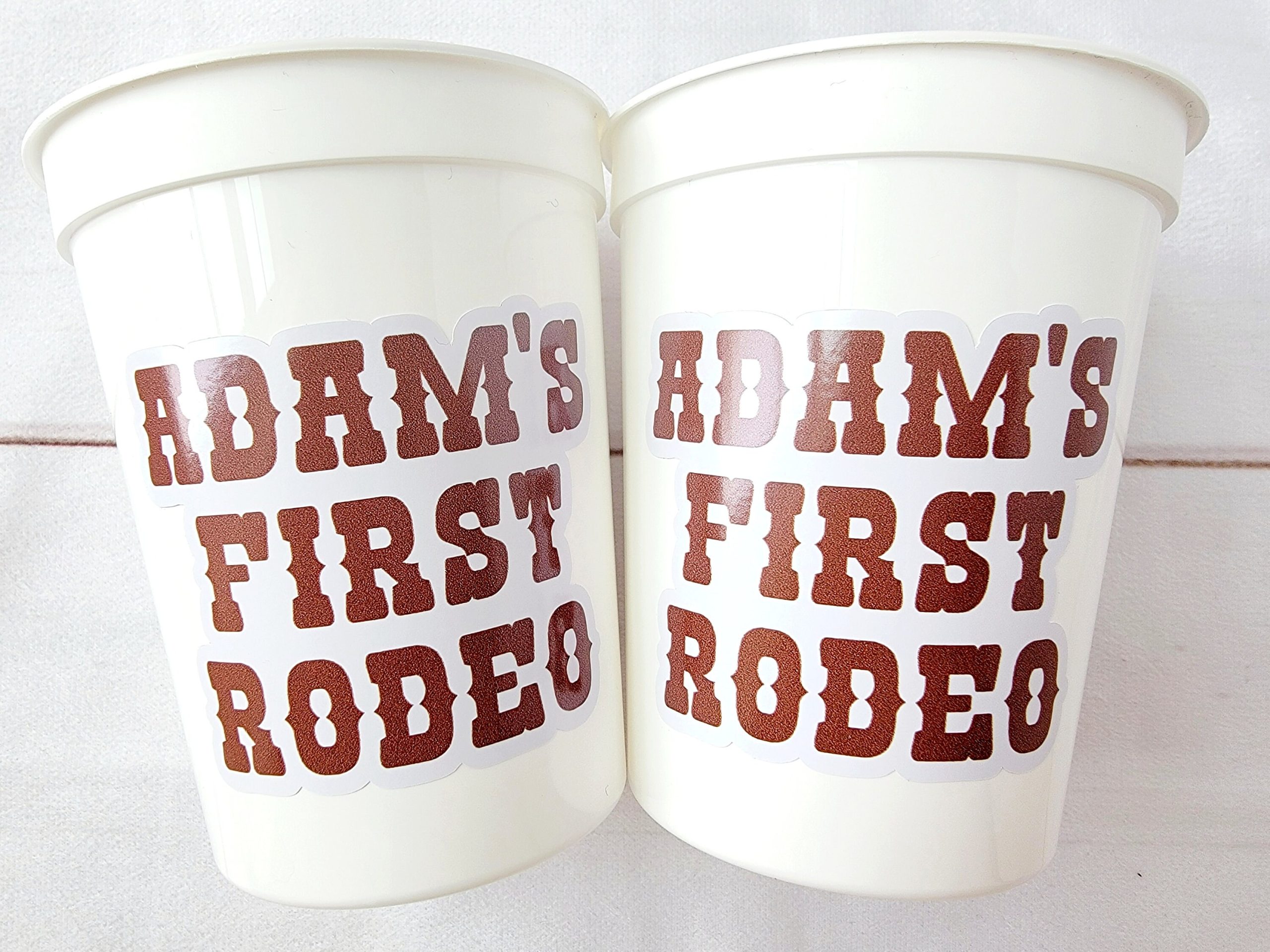 Brown COWBOY HAPPY FACE Cups Cowboy Cups Cowboy Party Favor Cowgirl Bachelorette Party Cowboy Birthday Rodeo Party Cow Print Hat Cups Disco - Image 3