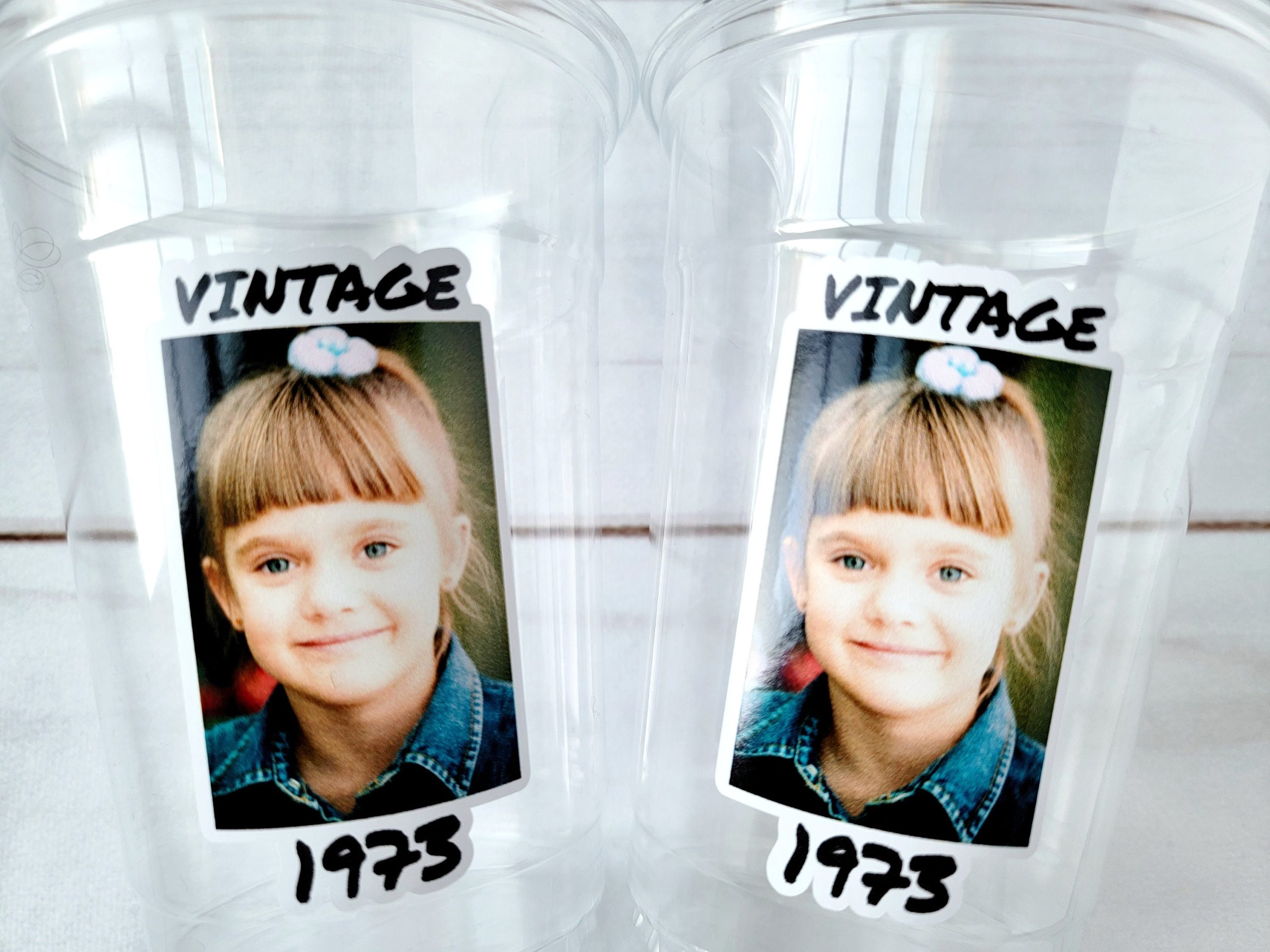 Custom Plastic Cups, Personalized Party Cups, 70th Birthday, Personalized 70th Birthday, Custom Face Cups, Custom Party decorations, Favors - Image 3