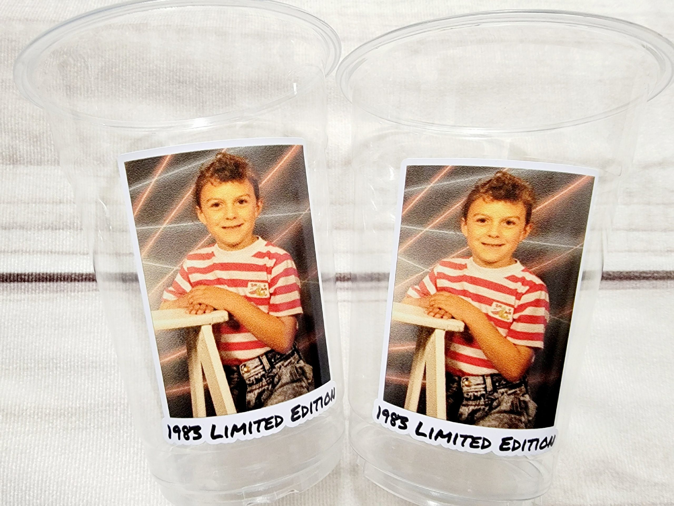 Custom Plastic Cups With Picture Personalized 40th Birthday Cups Vintage 40th Birthday Party Custom Text Custom Face Cups Decorations 21st - Image 2