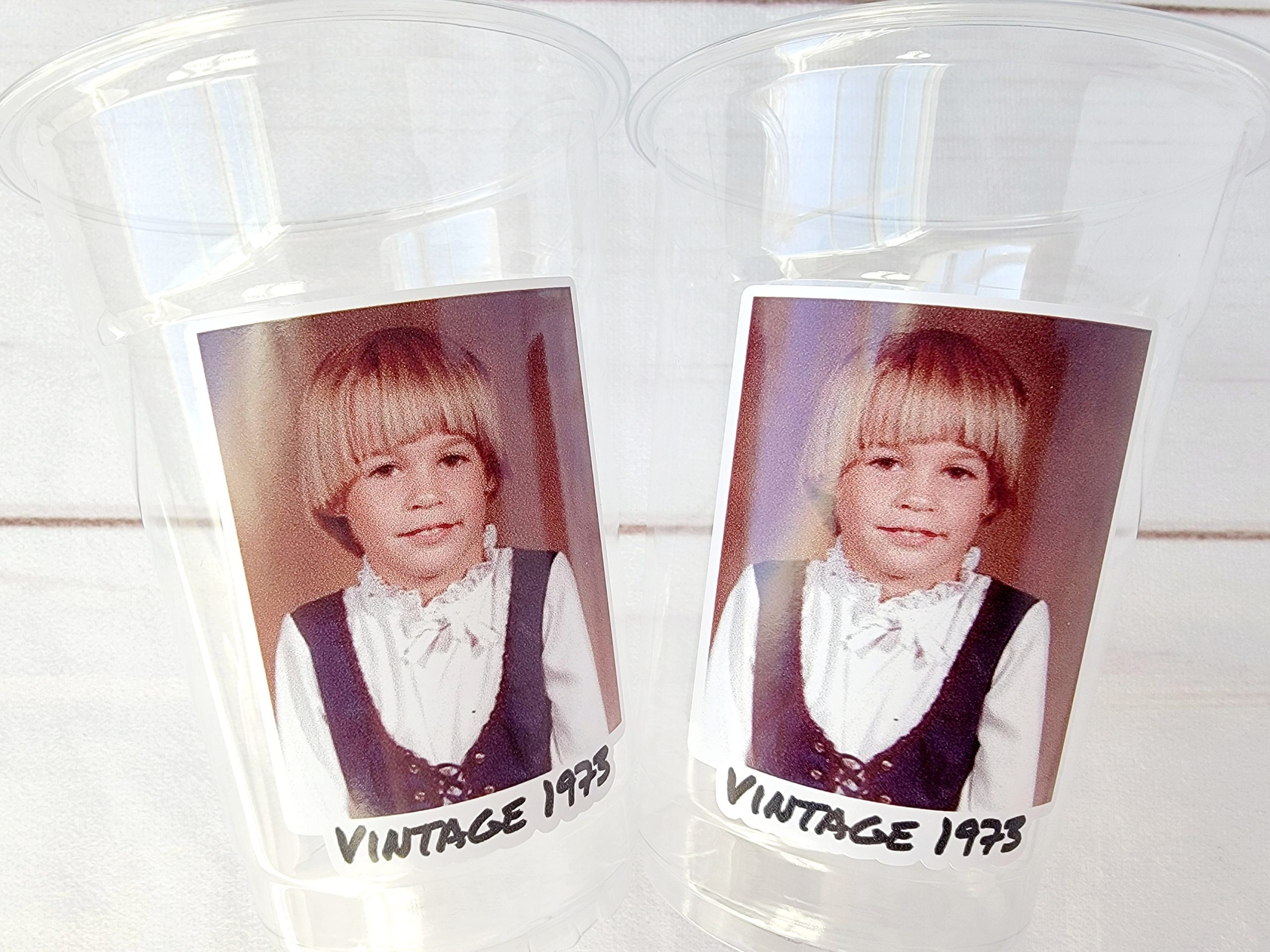 Custom Plastic Cups With Picture Personalized 40th Birthday Cups Vintage 40th Birthday Party Custom Text Custom Face Cups Decorations 21st - Image 3