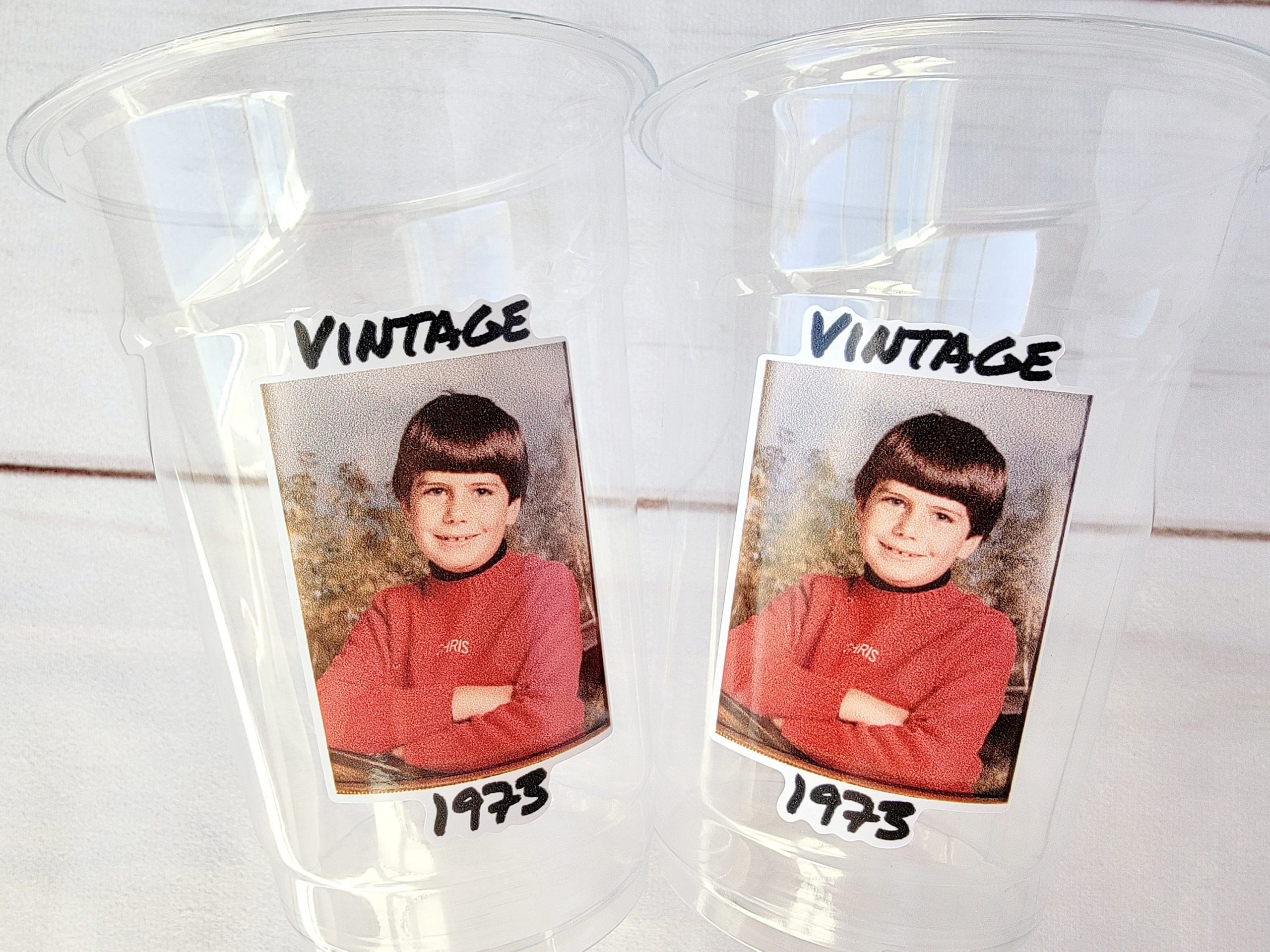 Custom Plastic Cups, Personalized Party Cups, 70th Birthday, Personalized 70th Birthday, Custom Face Cups, Custom Party decorations, Favors - Image 4